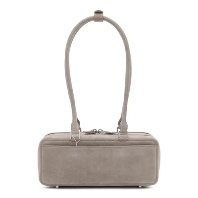 Self-portrait Baguette Shoulder Bag In Suede With Dual Handles