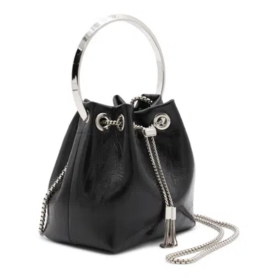 Jimmy Choo Eyelet Chain Bucket Bag With Metallic Handle