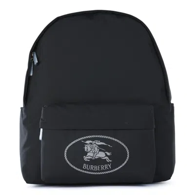 Burberry Black Backpack With Spacious Design And Padded Straps