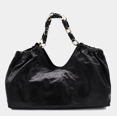 Anine Bing Chain Strap Ruched Detailing Soft Texture Tote