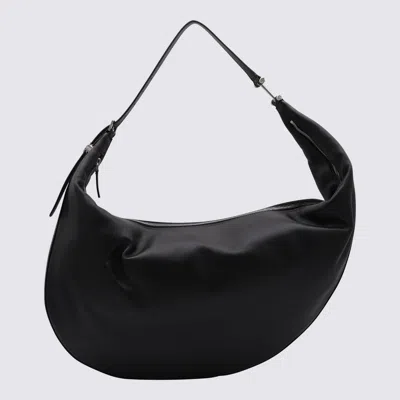 Marni Dot Medium Hobo Bag In Black Leather In Black