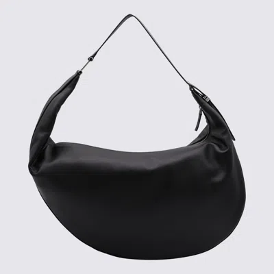 Marni Dot Medium Hobo Bag In Black Leather In Black