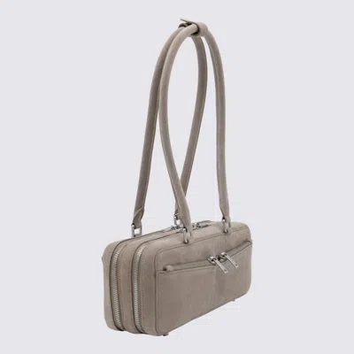 Self-portrait Baguette Shoulder Bag In Suede With Dual Handles
