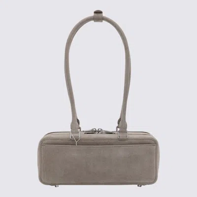 Self-portrait Baguette Shoulder Bag In Suede With Dual Handles