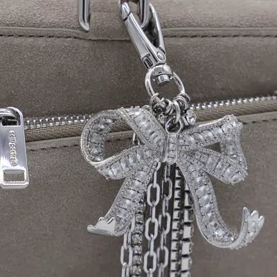 Self-portrait Baguette Shoulder Bag In Suede With Dual Handles