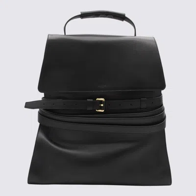 Moschino Flap Backpack With Adjustable Straps And Top Handle In Black