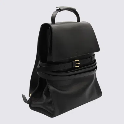 Moschino Flap Backpack With Adjustable Straps And Top Handle In Black