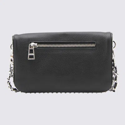 Zadig & Voltaire Chain Strap Metal Embellishment Studded Flap In Black