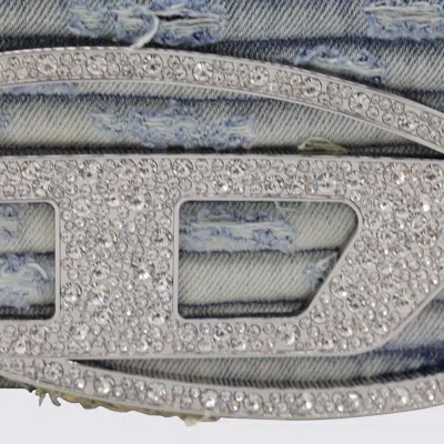 Diesel 1dr Denim Shoulder Bag With Used Effect In Blue