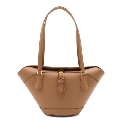 Dolce & Gabbana Buckle Detailed Shoulder Bag In Brown