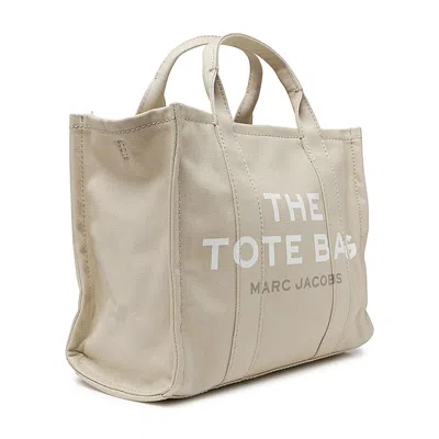 Marc Jacobs Structured Beige Tote Bag With Dual Handles And Bold Branding In Nude