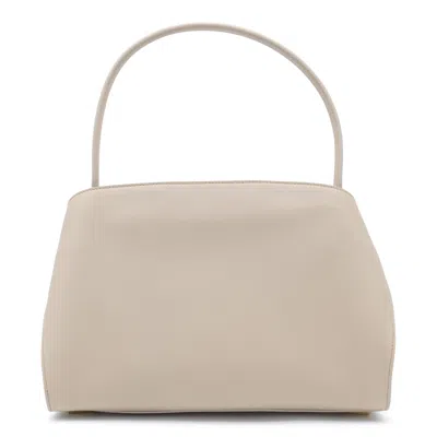 Ferragamo Light Grey Leather Hug Soft Shoulder Bag In Brown
