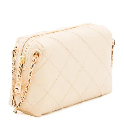 Tory Burch Mini Fleming Quilted Leather Shoulder Bag In White