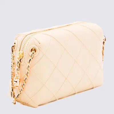 Tory Burch Mini Fleming Quilted Leather Shoulder Bag In White
