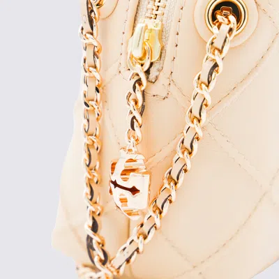 Tory Burch Mini Fleming Quilted Leather Shoulder Bag In White