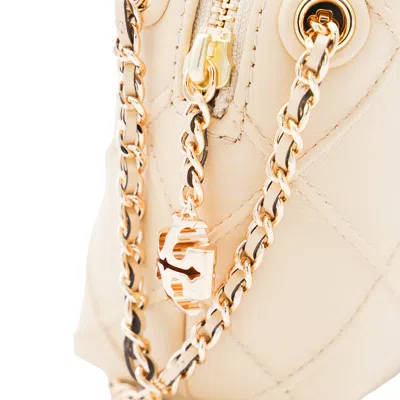 Tory Burch Mini Fleming Quilted Leather Shoulder Bag In White