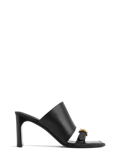 Balenciaga Bel Air Leather Sandals In Black