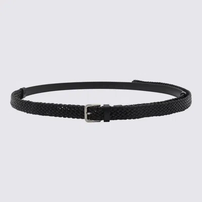 Dolce & Gabbana Black Woven Leather Belt