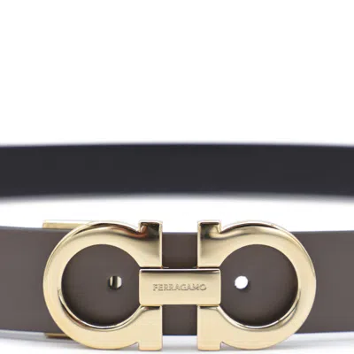 Ferragamo Adjustable Reversible Belt Gold-tone Buckle