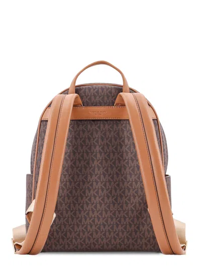 Michael Kors Bex Coated Canvas Backpack With Frontal Logo Patch