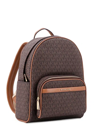 Michael Kors Bex Coated Canvas Backpack With Frontal Logo Patch