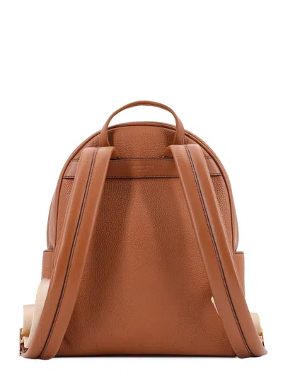 Michael Kors Bex Leather Backpack With Frontal Logo Patch