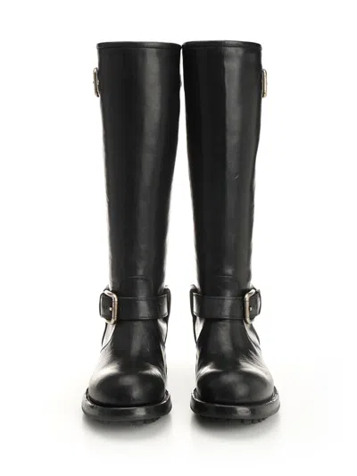 Dolce & Gabbana Buckle Lug Mid-calf Round Toe Boots