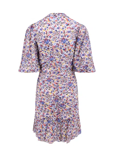 Isabel Marant Étoile Organic Cotton Floral Dress With Puff Sleeves In Multi
