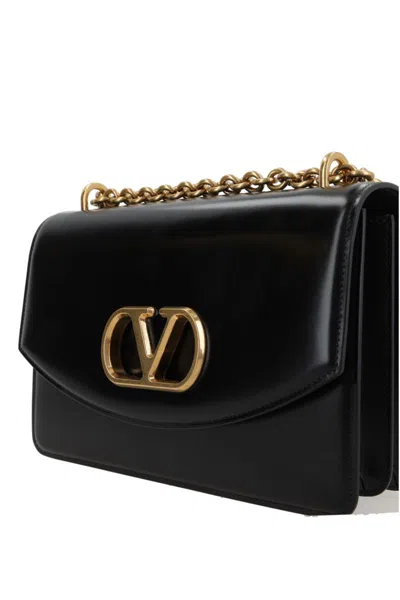 Valentino Vain Leather Shoulder Bag In Black