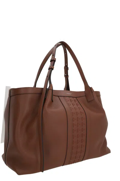 Serapian Secret Textured-leather Tote In Brown