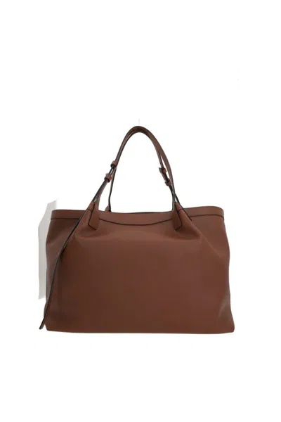 Serapian Secret Textured-leather Tote In Brown