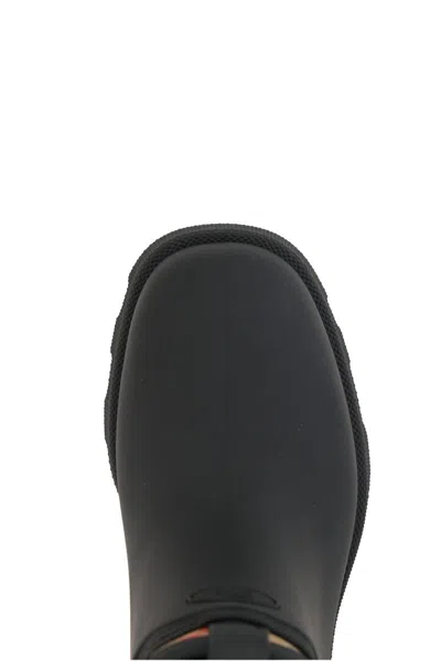 Burberry Marsh Stamp Rubber Ankle Boots In Black