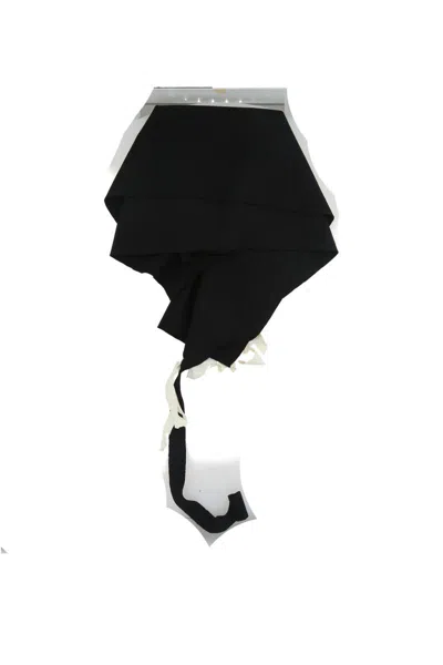 Maria Calderara Snap-button Closure Contrasting-balloon Fragments Scarf In Black