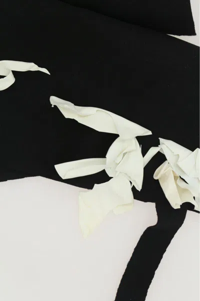 Maria Calderara Snap-button Closure Contrasting-balloon Fragments Scarf In Black