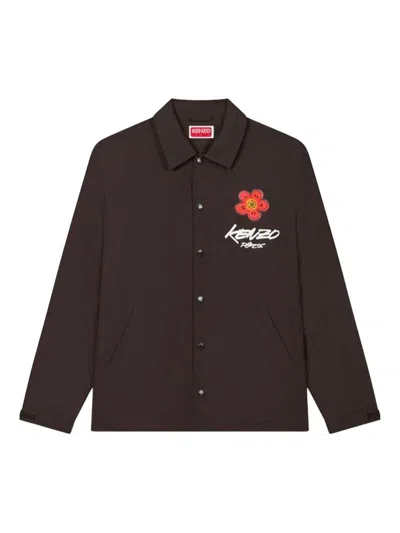 Kenzo Futura Nylon Overshirt In Brown