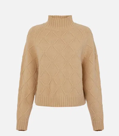 Elisabetta Franchi Textured Knit Mock Neck Top With Long Sleeves In Brown