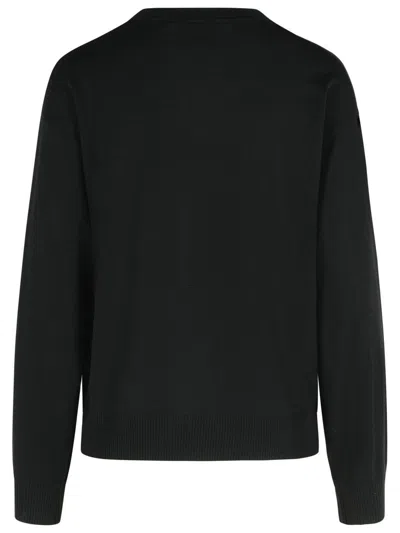 Moschino Heart Graphic Knit Sweater With Crew Neckline In Black