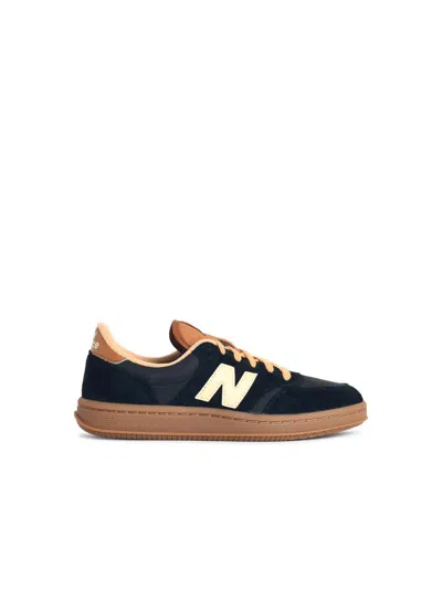 New Balance T500 Suede Sneakers In Black