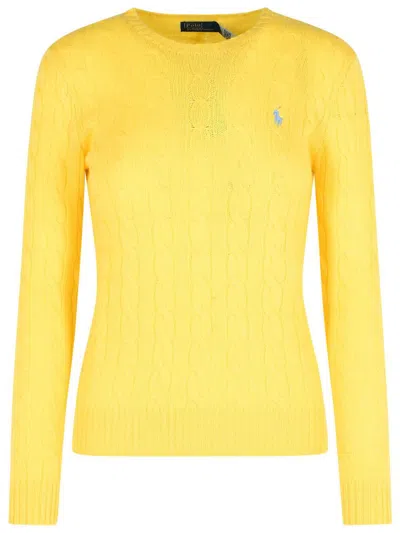 Polo Ralph Lauren Yellow Cashmere Blend Sweater In Yellow