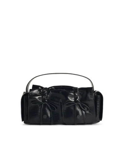 Acne Studios Multipocket Black Leather Bag In Black