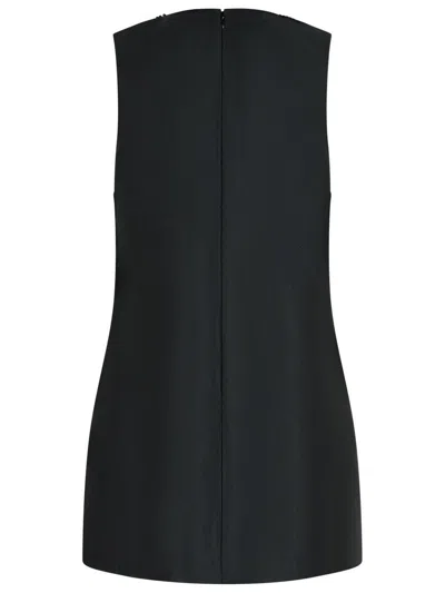 Self-portrait Sleeveless Black Midi Dress With Beadwork And Patch Pockets In Black