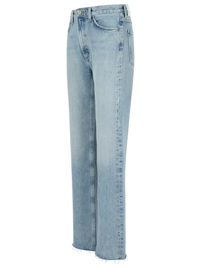 Agolde Five-pocket Denim Trousers In Blue