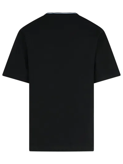 Dolce & Gabbana Cotton Piqué T-shirt With Contrasting Collar In Black