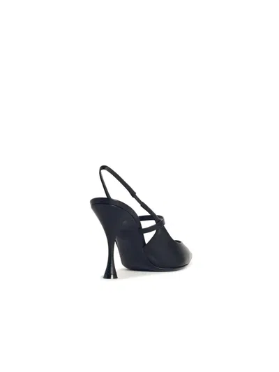 Dolce & Gabbana Pointed Toe Slingbacks With Delicate Ankle Strap In Black