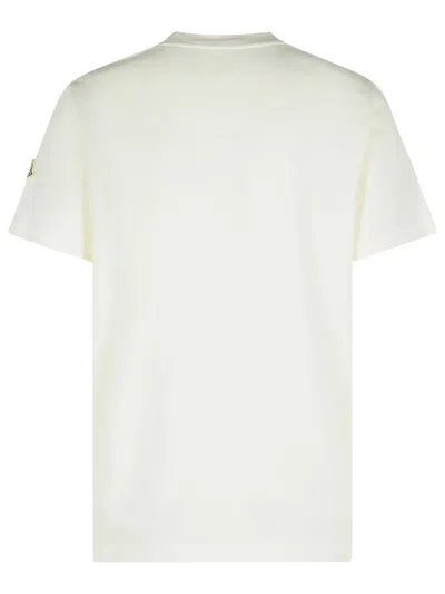 Moncler Cotton T-shirt With Ribbed Crew Neck And Signature Logo Patches In White