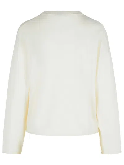 Moschino Jeans Ivory Virgin Wool Sweater In White