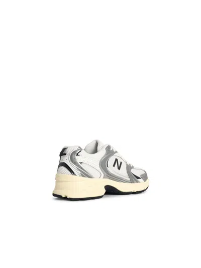 New Balance '530' White Fabric Sneakers In Silver