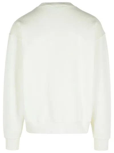 Palm Angels White Cotton Sweatshirt In White