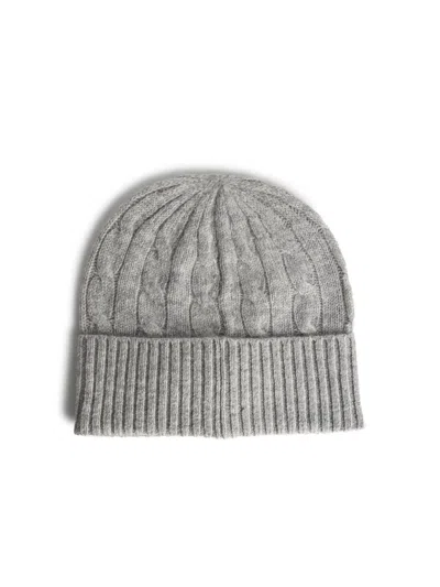 Polo Ralph Lauren Grey Wool Blend Beanie In Gray