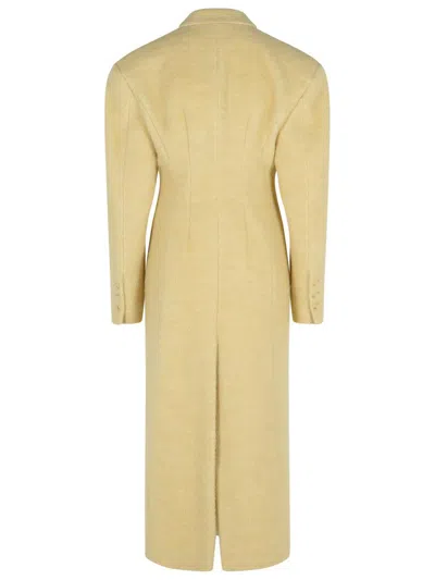 The Andamane Beige Wool Blend I Coat In Gold